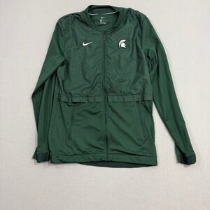 Nike Jacket Medium Green Michigan State Spartans Full Zip Windbreaker Active MSU